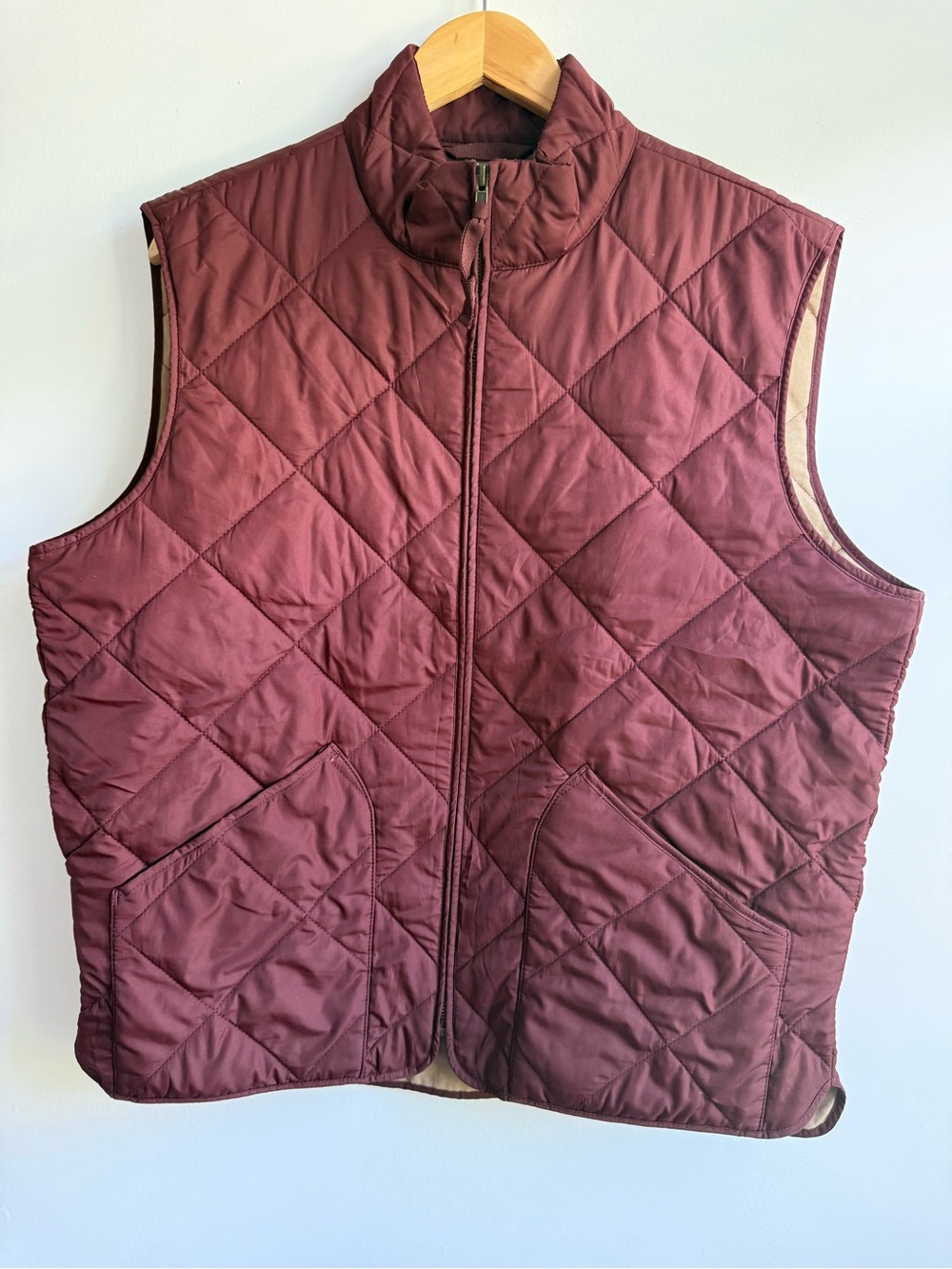 J. Crew Quilted Vest in Wine